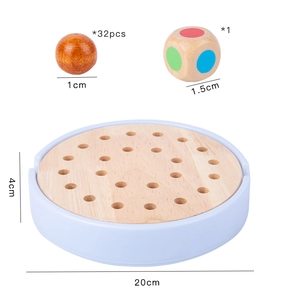 Detailed dimensions of wooden memory chess pieces, 20cm base and 32 pieces for kids