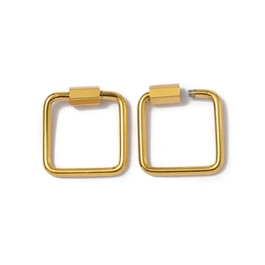 Square gold stainless steel screw lock connector for DIY jewelry making accessories
