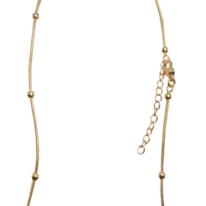 18K gold plated copper snake chain necklace with solid beads and lobster clasp