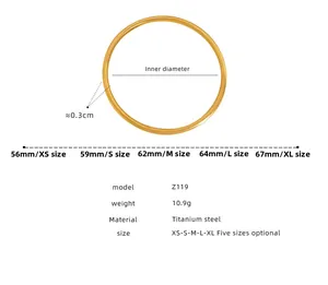 Guida alle taglie per bracciali in acciaio al titanio con diametri interni da XS a XL