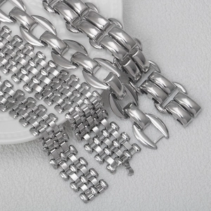 Polished stainless steel chain link bracelets in silver finish for DIY jewelry designs