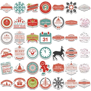 Christmas themed stickers collection featuring Santa and reindeer for festive decorations