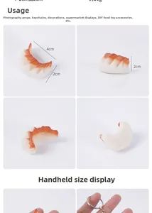 Detail view of 4cm PVC fried dumpling model with realistic texture and dimensions