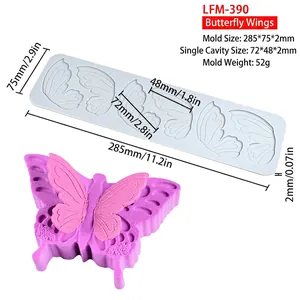 Detail of 285mm butterfly wing silicone lace mat with precise dimensions and molded result