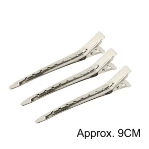 Lot de 3 pinces à cheveux en métal argenté Y2K de 9 cm, design minimaliste pour le coiffage