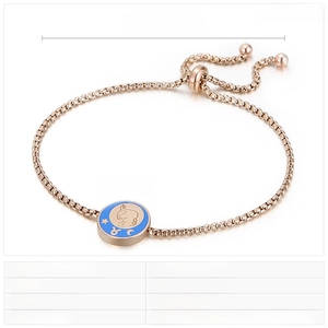 Dettaglio del bracciale Zodiaco Toro in oro rosa con annotazioni su dimensioni e peso
