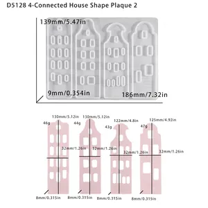 Dimensioni dettagliate per stampo in silicone a 4 case con specifiche dell'altezza