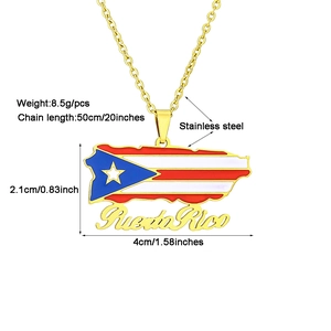 Vue détaillée du pendentif grenouille Porto Rico en acier inox avec dimensions et poids