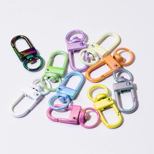 Colorful metal spring gate rings and lobster clasps for DIY jewelry making
