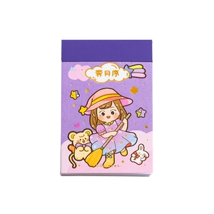 50-sheet portable sticker booklet featuring cute cartoon girls and pets illustration