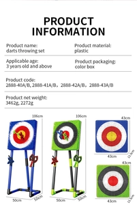 Detailed dimension guide for kids indoor outdoor dart board game set with stand