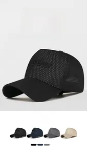 Détail d'une casquette mesh respirante avec broderie Saveboy et options de couleurs