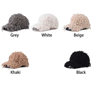 Casquettes de baseball d'hiver en laine d'agneau en gris, blanc, beige, kaki et noir