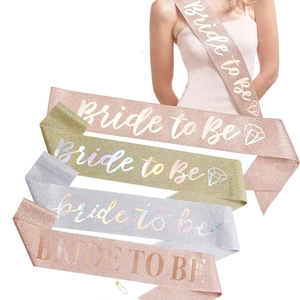 Bride To Be Birthday Girl Queen Sash Glitter Fabric Party Celebration Bridal Shower Bachelorette Accessories