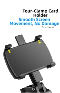 Detail of the four-claw rotating phone holder mount with a non-slip secure card head design