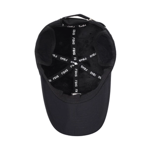 Winter black baseball cap for middle-aged men with fleece lining and ear protection