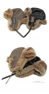 Detail der Wintermütze mit warmem Kunstfellfutter und verstellbarem Kinnriemen