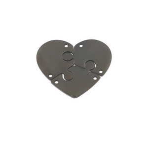 Pendentif cœur en acier inoxydable poli en trois pièces emboîtables pour bijoux DIY