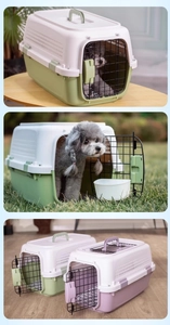 Détails de la cage de transport portable avec porte en métal et poignée de sécurité robuste