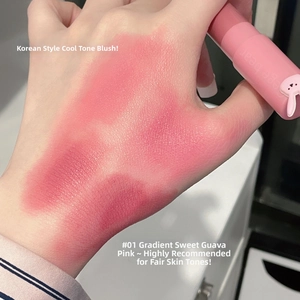 Macro arm swatch showing the velvet matte texture of #01 Gradient Sweet Guava Pink lipstick