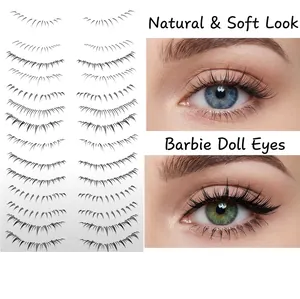 Waterproof lower eyelash tattoo stickers set with 14 pairs of natural and thick styles