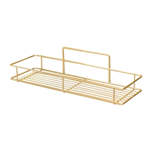 Goldenes Wandregal für das Badezimmer aus Metalldraht, elegante und einfache Montage.