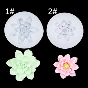 3D Lotus Flower Succulent Silicone Mold Realistic Floral Shape DIY Handmade Soap Candle Chocolate Fondant Cake Decorating