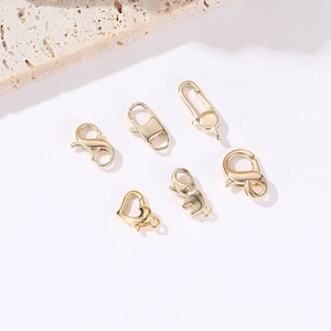 Copper Lobster Clasp DIY Jewelry Findings 14K Gold Plated Elephant Heart Shape Connector Handmade Accessory Polished