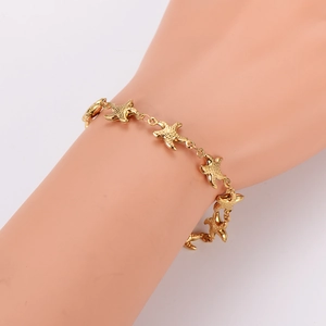 Elegant gold starfish bracelet for women crafted in 304 stainless steel jewelry