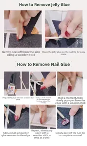 Step-by-step guide for removing press-on nails using debonder and a wooden manicure stick