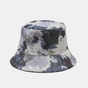 Chapeau Bob Réversible Graffiti Abstrait Camouflage Coton Polyester Protection Solaire Voyage Plein Air Style De Rue Femmes