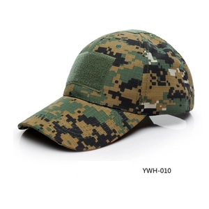 Tactical camouflage baseball cap with velcro patch area and breathable jungle pattern