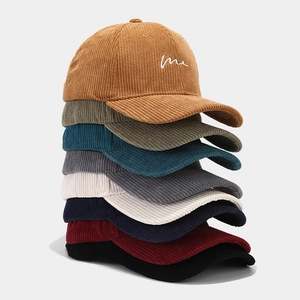 Casquette De Baseball En Velours Côtelé Broderie Lettre Me Rétro Décontracté Réglable Chapeau De Soleil