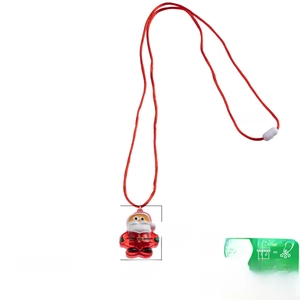 Detail view of red Santa Claus pendant with size 1.8x1.38 inch and 33 inch rope length