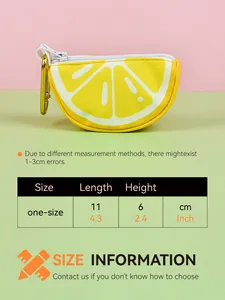 Size information for the lemon pet waste bag dispenser showing length and height details