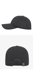 Detail view of winter baseball cap with honeycomb fabric texture and metal buckle adjustment