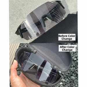 Detail showing photochromic cycling glasses transition effect with waterproof coating