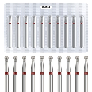 Detail view of 10pcs ball diamond nail drill bits for Russian manicure and cuticle removal