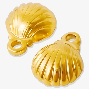 Stainless Steel Shell Charms 18K Gold Plated Scallop Pendants For DIY Jewelry Making Ocean Theme Accessories