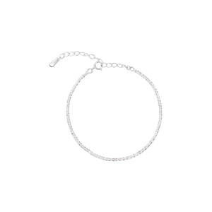 Bracciale minimalista in argento sterling S925 con catena di perle scintillanti e prolunga