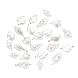 Irregular Baroque pearl pendants with stainless steel loops for DIY jewelry making