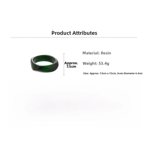 Detailed specs of the vintage dark green resin bangle showing dimensions and weight