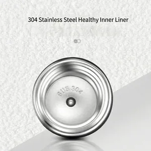 Vacuum insulated 304 stainless steel water bottle with SUS 304 steel stamp detail