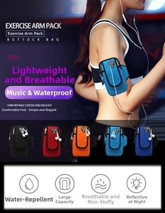 Fasce da braccio per smartphone in cinque colori con impermeabilità e riflessi notturni