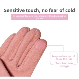 Gants d'hiver roses en tricot avec bouts de doigts tactiles pour écrans de smartphone