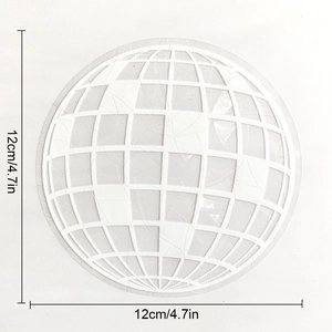 Detail showing a 12cm suncatcher static glass sticker with textured mesh pattern