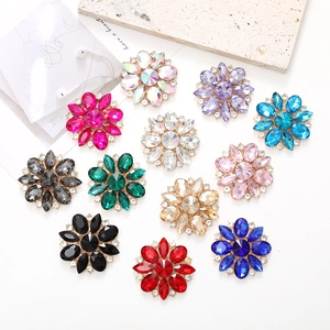 Sparkling crystal flower accessories in eleven colors for DIY charms and shoe decor