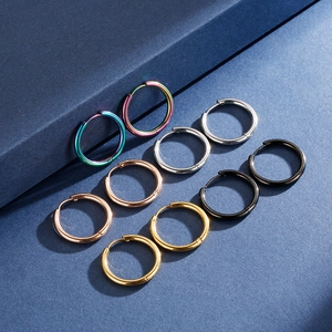 Minimalist Polished Stainless Steel Hoop Earrings Geometric Round Circle Ear Buckle Basic Fashion Jewelry Unisex Accessory