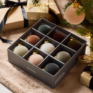 Beflockte Weihnachtskugeln Ornament Morandi Erdtöne Samt Weihnachtsbaum Hängende Dekorative Kugeln Für Feiertag Party Haus Dekor