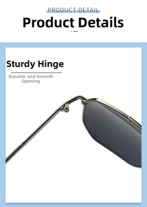 Close-up of robust metal hinge on sunglasses for smooth opening and durability